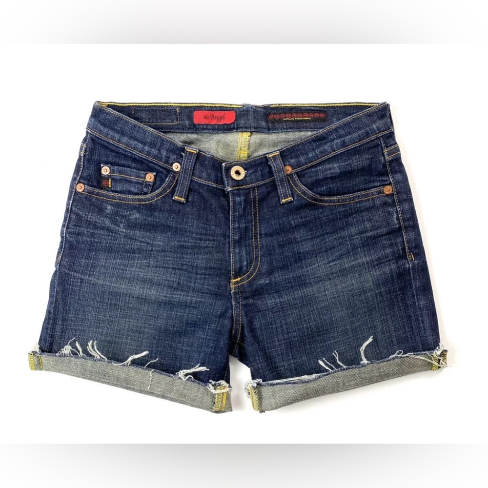 Adriano Goldschmied Blue Cut Off Denim Shorts Size 27 Women Unhemmed